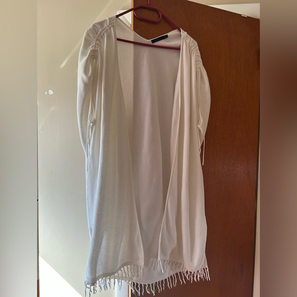 Elegant White Open-Front Cardigan